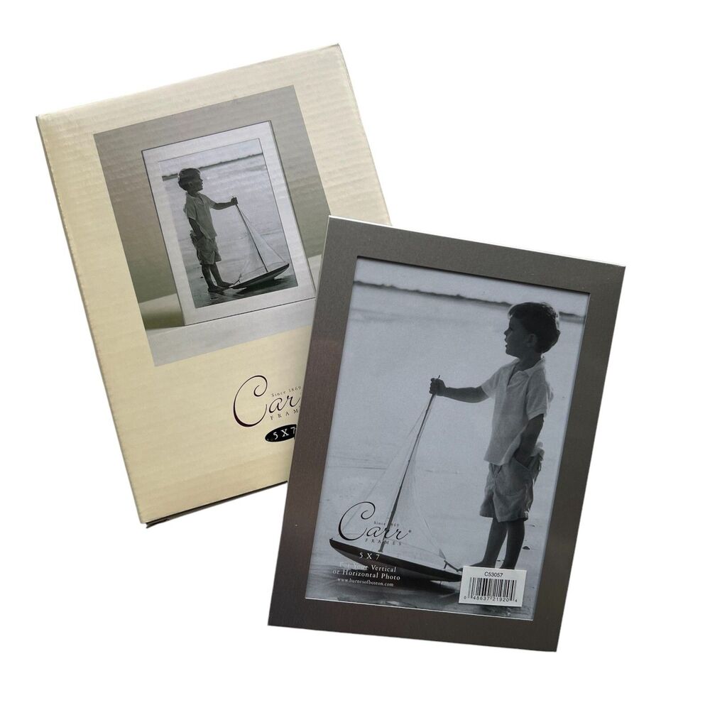 5x7 Photo Brushed Silver Metal + Glass Picture Frame Carr High Quality Lot Of 10